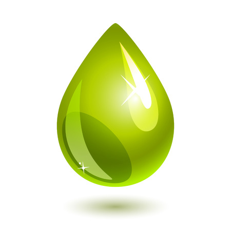green oil drop on whiteのイラスト素材