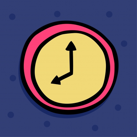 Watch on wall  clockのイラスト素材