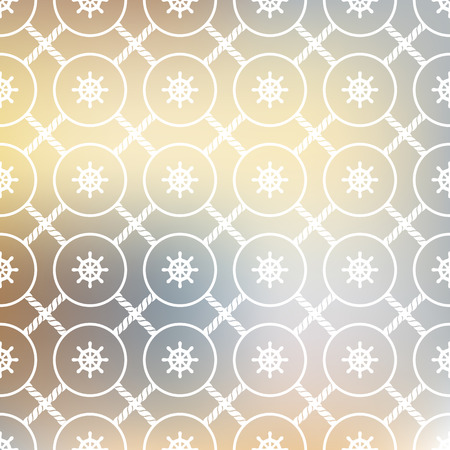 marine pattern from ropes and wheel  のイラスト素材