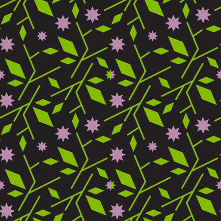 Seamless pattern with abstract branch with flower. Simple scandinavian style. Background design for textile, wrapping paperのイラスト素材