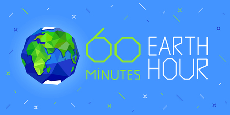 60 minutes Earth hour banner or poster vector illustrationのイラスト素材