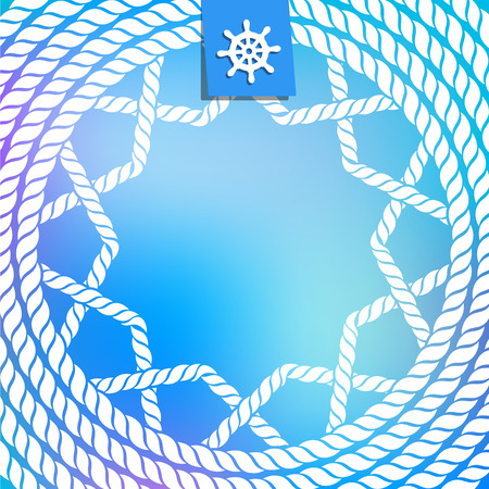 Circle rope nautical background. blue and whiteのイラスト素材