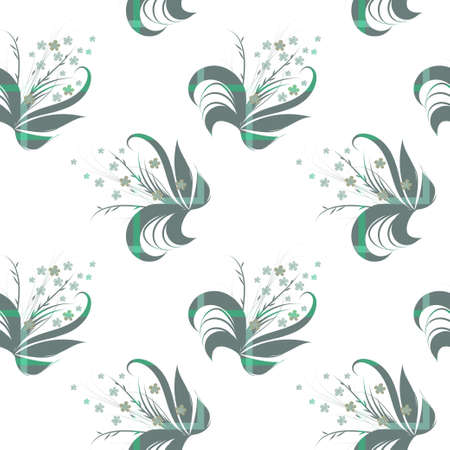 Stylish vector seamless floral pattern for design fabric, textile, wallpaper, gift wrap. White background.のイラスト素材
