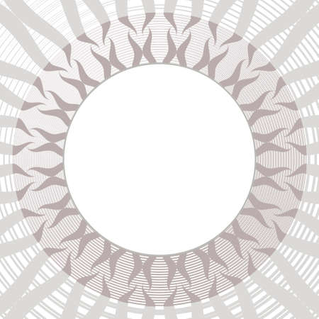 Vector round frame with place for text, pattern in a circle isolated on white backgroundのイラスト素材