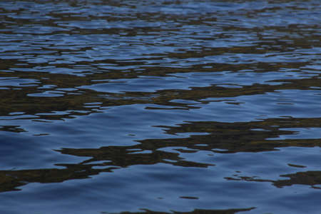 Natural textured background, water surface with water ripples, blue-brown coloration outdoors in...