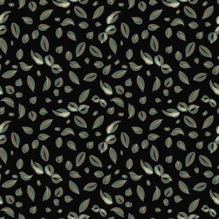 Vector abstract seamless pattern on a dark background transparent petals of different sizes and shapes for design fabric, paperのイラスト素材