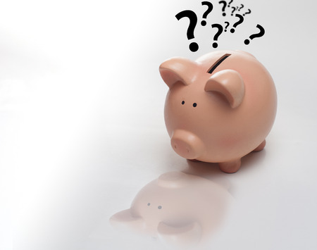 piggy bank with reflectionの写真素材