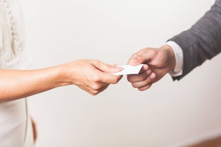 Exchange business cardの写真素材