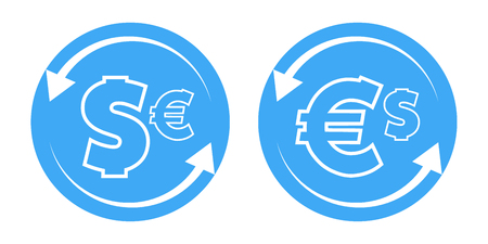 Dollar euro exchange iconsのイラスト素材