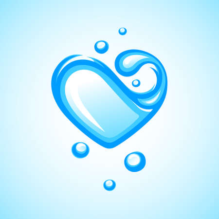 Water forming heart shape.のイラスト素材