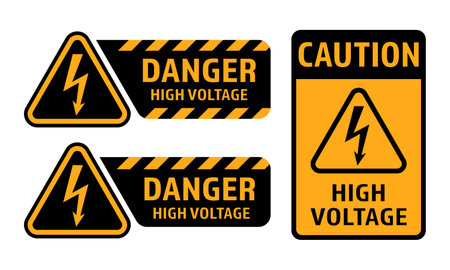 High voltage sign. Danger of electricity. Danger Zone. Danger vector symbols isolated on white background EPS 10のイラスト素材