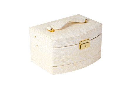 Casket for costume jewelry isolated on whiteの写真素材