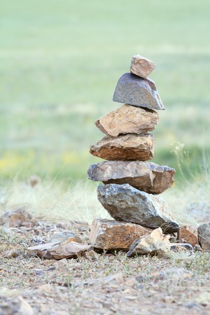 The small stones drawn each other like a pyramidの写真素材