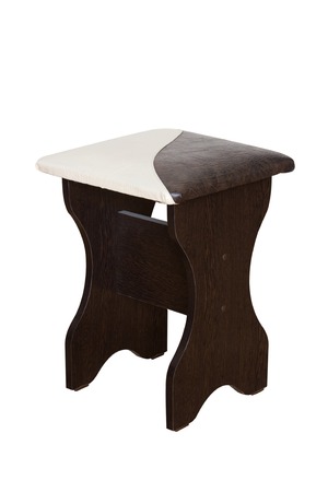 Wooden brown stool isolated on white backgroundの写真素材