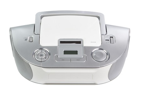 Portable mp3, CD,DVD Audio player isolated on whiteの写真素材