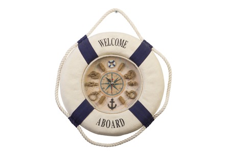 Decorative wall clock isolated on whiteの写真素材