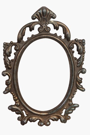 Decorative portrait frame isolated on white backgroundの写真素材