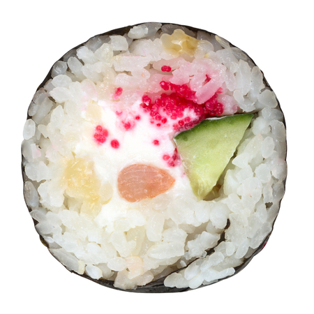 sushi roll isolated on white backgroundの写真素材
