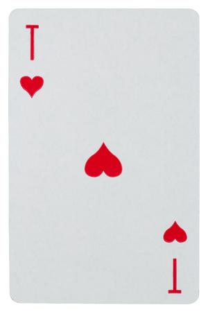 Playing card Ace of hearts isolated on white backgroundの写真素材