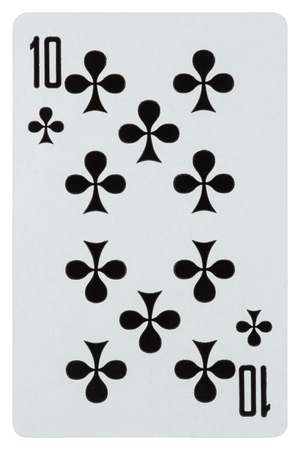Playing card ten of cross isolated on white backgroundの写真素材