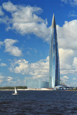 Saint-Petersburg,Russia,16-September-2018: view of the Lakhta center tower. Saint-Petersburg.のeditorial素材