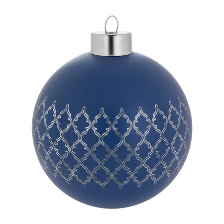 Blue christmas decoration ball isolated on white backgroundの写真素材