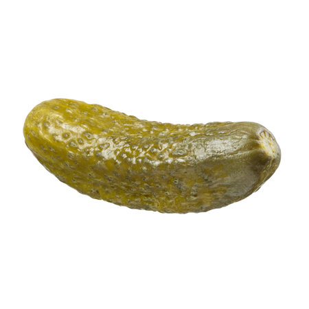 Pickled cucumber isolated on white backgroundの写真素材