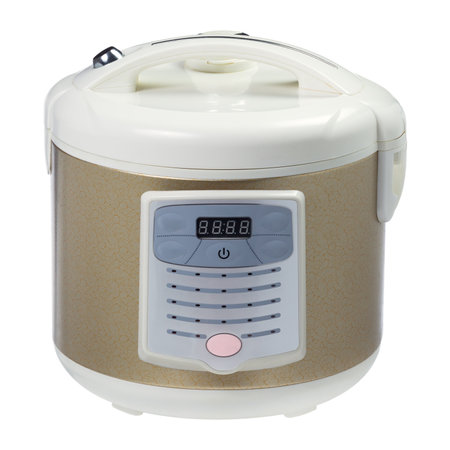 Electric multi cooker isolated on white backgroundの写真素材