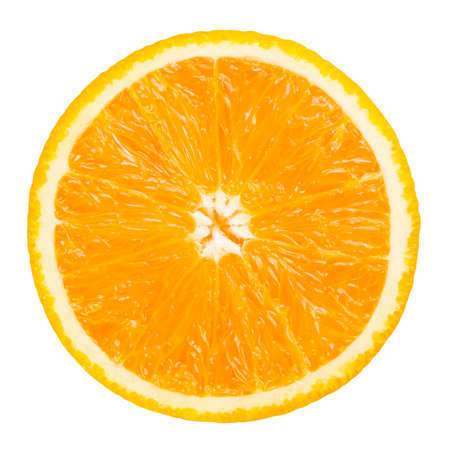 Orange slice isolated on white backgroundの写真素材