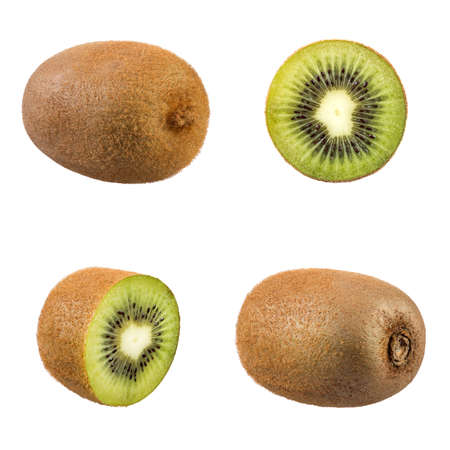 Fresh kiwi isolated on white backgroundの写真素材