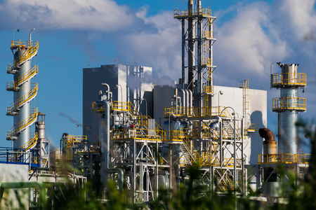 Units for nitric acid production on fertilizer plantの写真素材