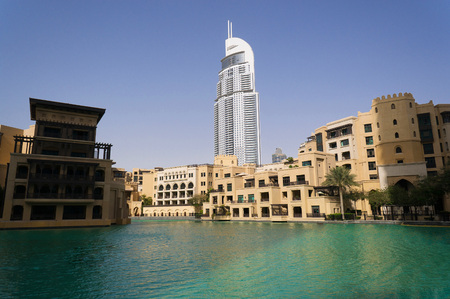 Dubai, UAE - January 15, 2016: the Palace Downtown Dubai and the Address Downtown Hotels in Dubai, OAEのeditorial素材