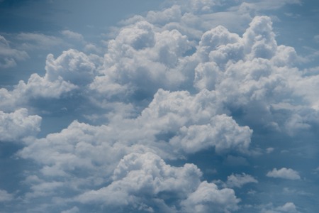Skyline View above the Clouds from air planeの写真素材
