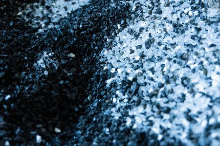 raw plastic material white and black granulesの写真素材