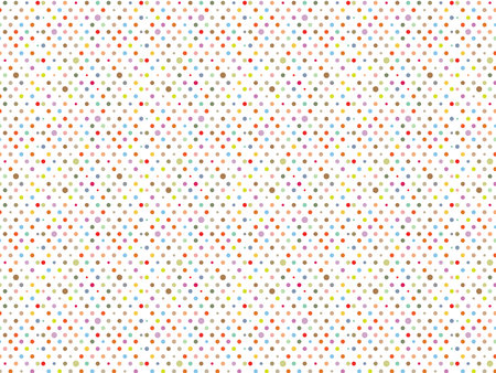 Seamless pattern with multicolored polka dots on white backgroundの写真素材