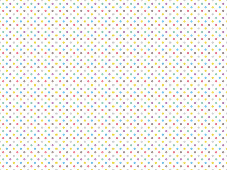 Seamless pattern with multicolored polka dots on a white backgroundの写真素材