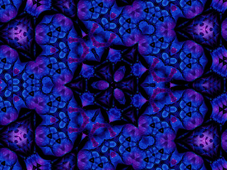 Seamless kaleidoscope pattern. Beautiful symmetrical kaleidoscope texture. Unique kaleidoscope design.の写真素材