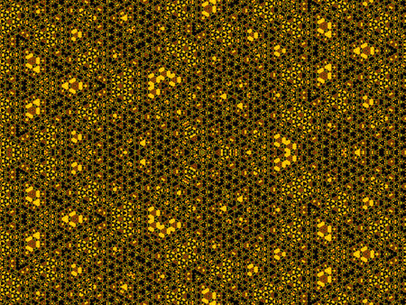 Seamless pattern of yellow and black rhombuses on a black background.の写真素材