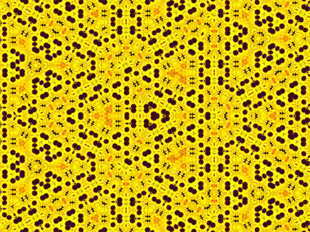 Seamless Repeatable Abstract Yellow and Black Kaleidoscope Pattern.の写真素材