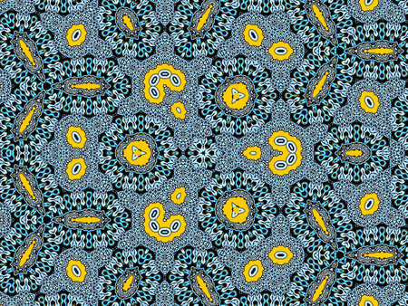 Seamless background pattern. Abstract kaleidoscope fabric design.の写真素材