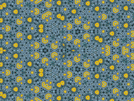Seamless pattern with yellow dollar symbols on a blue background.の写真素材