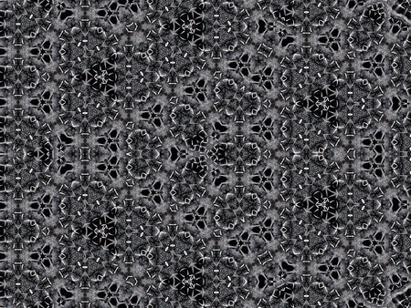 Abstract seamless pattern with black and white geometrical ornament. Computer generated graphics.