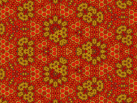 Ethnic floral seamless pattern. Abstract kaleidoscope fabric design textureの写真素材