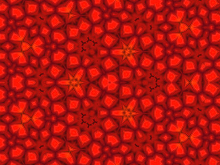 Abstract red background with kaleidoscope effect. Seamless pattern.の写真素材