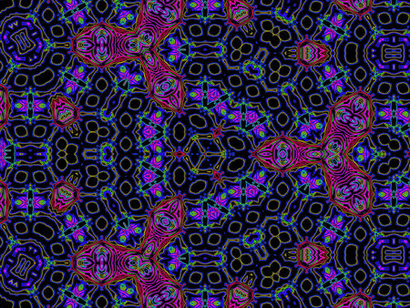 Seamless abstract pattern, symmetrical, intricate and colorful.の写真素材