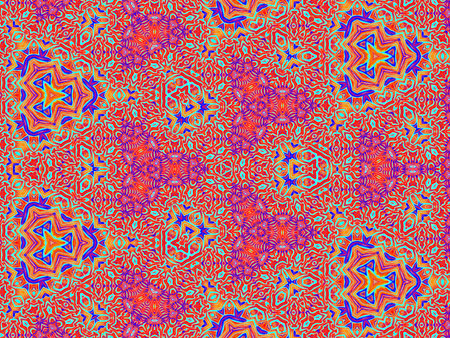 Seamless abstract pattern, symmetrical, intricate and colorful.の写真素材