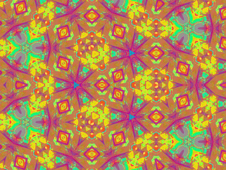 Seamless kaleidoscope background. Beautiful multicolor kaleidoscope texture. Unique kaleidoscope design.の写真素材