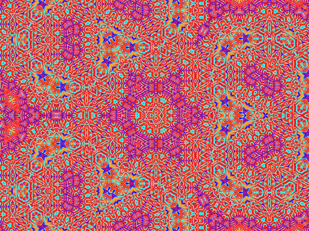 Ethnic floral seamless pattern. Abstract kaleidoscope fabric design textureの写真素材