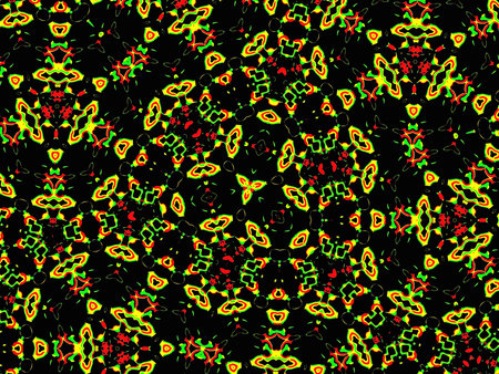 Seamless abstract pattern in yellow, green and black tones.の写真素材