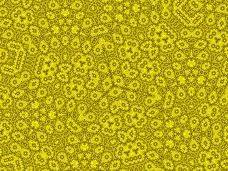 Seamless pattern of small yellow flowers on a yellow background.の写真素材